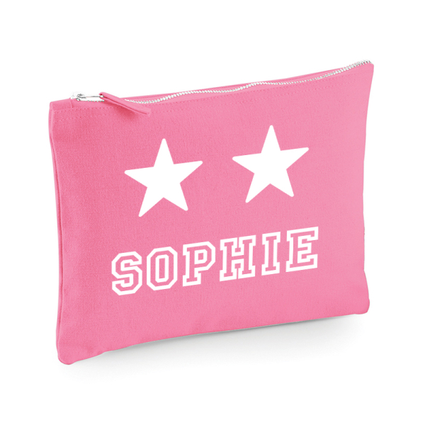 Grande pochette deux étoiles rose