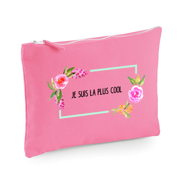 pochette multi-usage rose aquarelle personnalisée