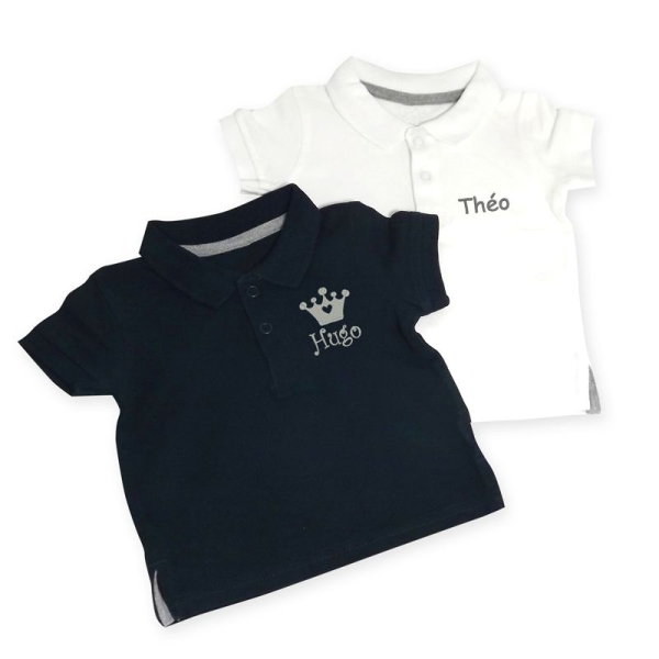 Polo bébé marine brodé 