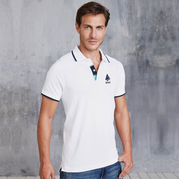 polo sport blanc brodé prénom