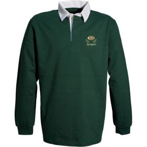 Polo de rugby uni brodé