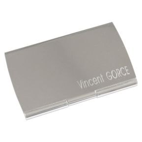 Porte-cartes de visite arrondi gravé