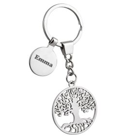 Porte-clés arbre de vie gravé