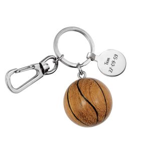 Porte-clés basket en bois gravé Porte-clés basket en bois gravé