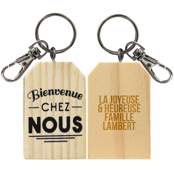 Porte-clés Bienvenue chez nous personnalisé