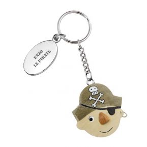 Porte-clés Pirate en bois personnalisé Porte-clés Pirate en bois personnalisé