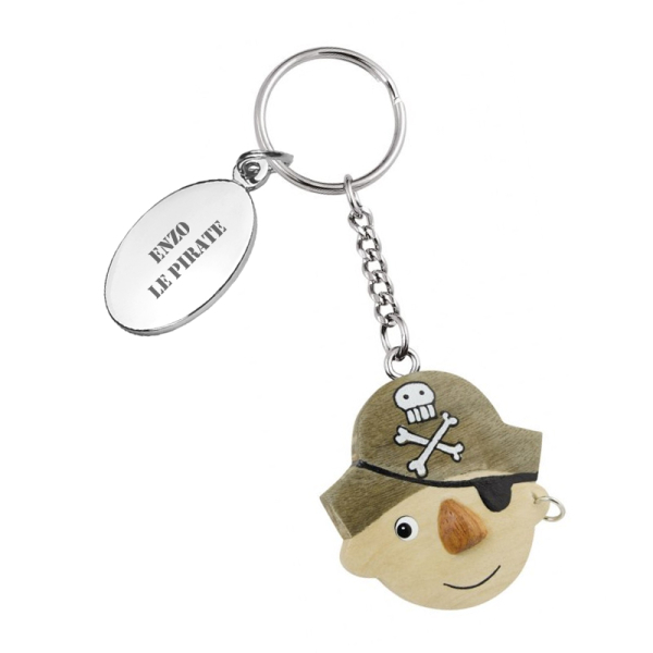 Porte-clés pirate en bois personnalisé