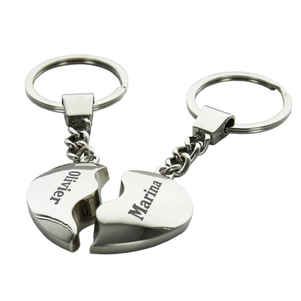 Porte clef Les Clé de mon coeur en argent à partager en deux – Jewelssimo