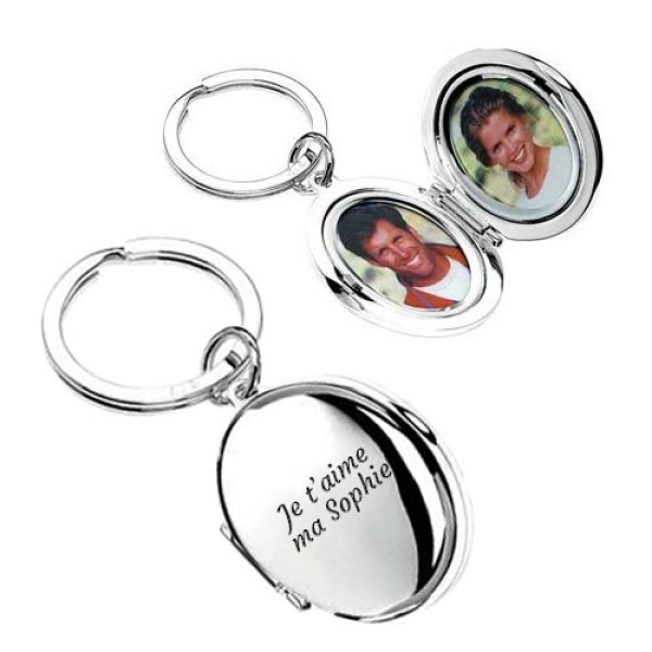 Porte clés double photo personnalisé