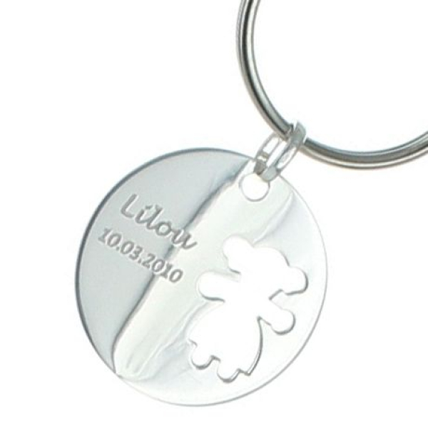Porte-clés fille en argent massif