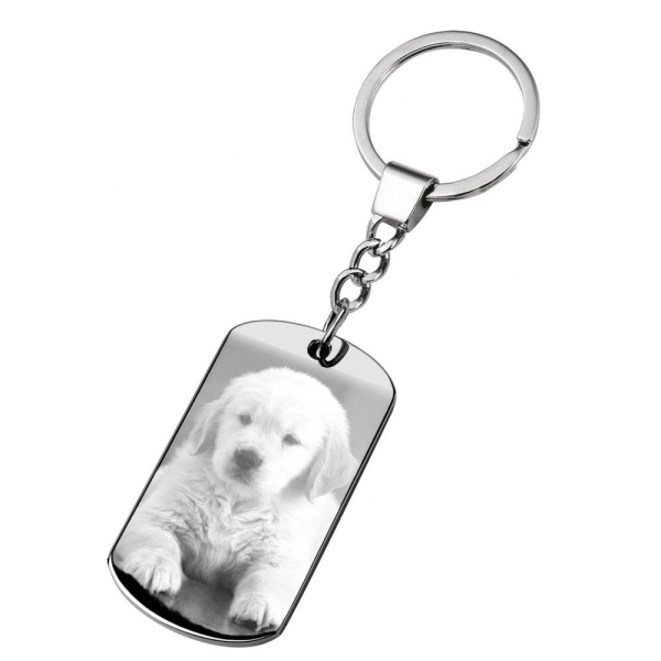 Porte-clés dogtag gravé chien