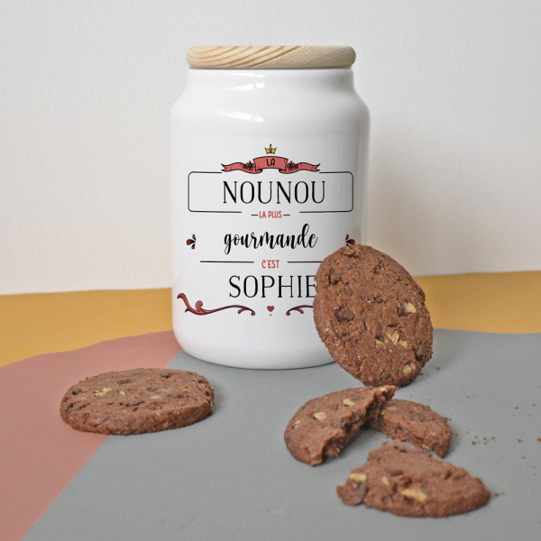 pot à cookies personnalisé Nounou