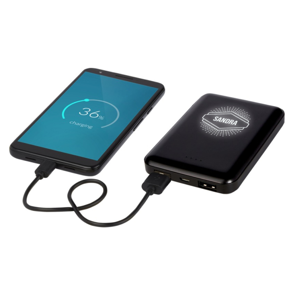 Powerbank 5000 mAh lumineux gravé prénom