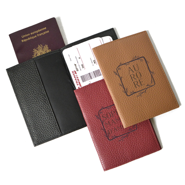 Etui passeport personnalisé cadre fleuri