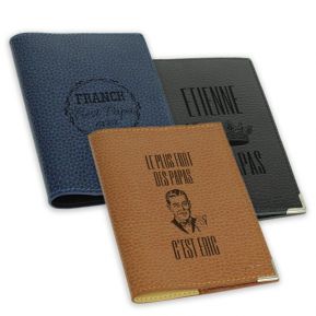 Etui passeport cuir fête des pères personnalisé
