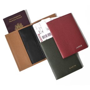 Etui passeport personnalisé en cuir