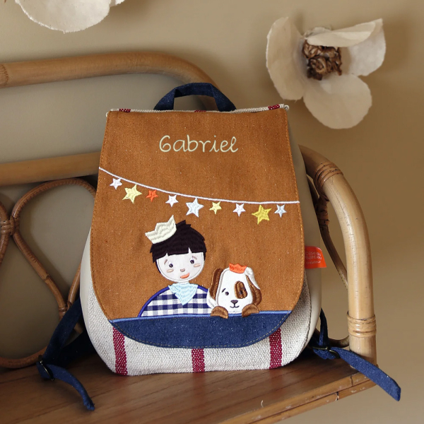 Sac à dos enfant et chien personnalisé