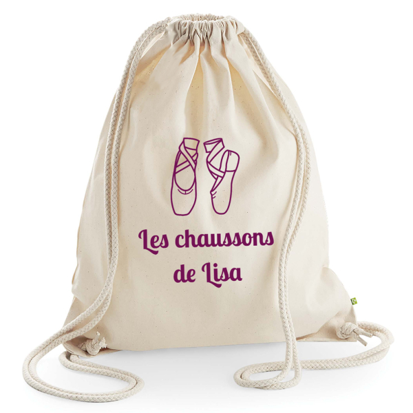 Sac à dos prénom personnalisé handmade - tissus 100% coton, sac de gym, sac  de sport enfant, sac d'école - 40 x 30 cm