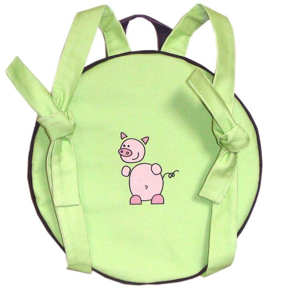 Arrière du sac à dos rond personnalisé vert anis