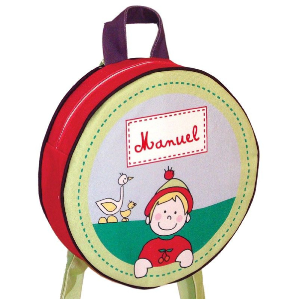 Sac à dos rond personnalisé vert anis