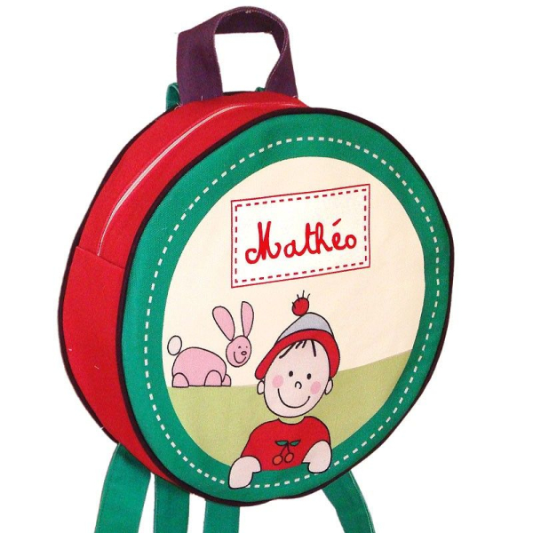 Sac à dos rond personnalisé vert sapin