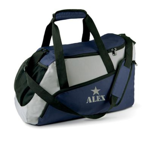 Sac polochon bleu marine et blanc personnalisé au prénom - SPORT/Sacs de  sport personnalisés 