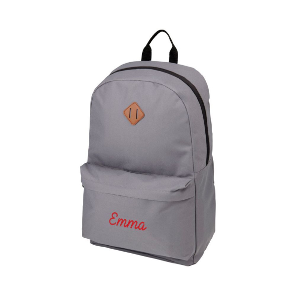 Sac à dos Collège gris brodé prénom
