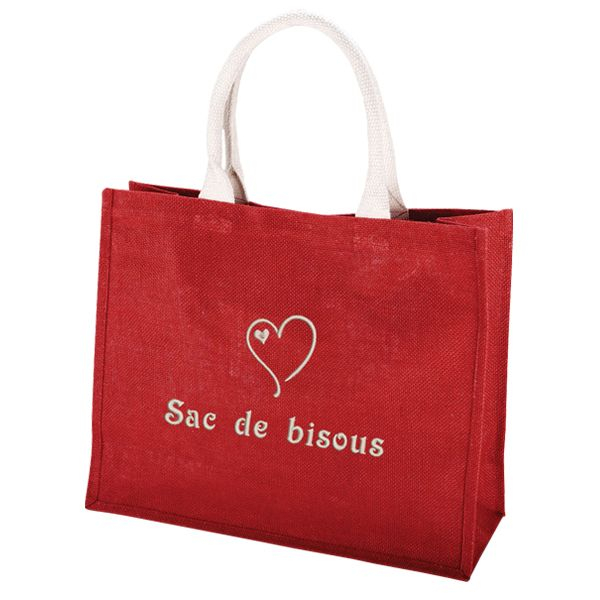 Sac shopping rouge personnalisé