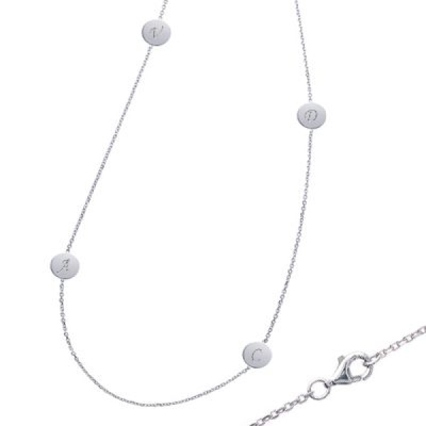 Sautoir gravé en argent massif
