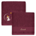 Serviette enfant personnalisée 70 x 140 cm - Souris Framboise