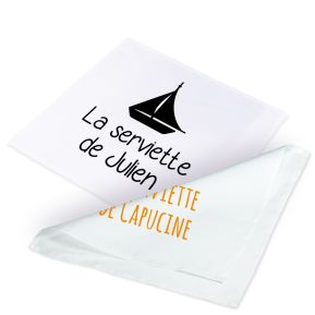 Serviette de table imprimée motif et texte