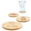 Set de 4 sous-verres en bambou gravés