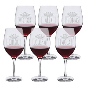 Lot de 6 verres à vin personnalisés