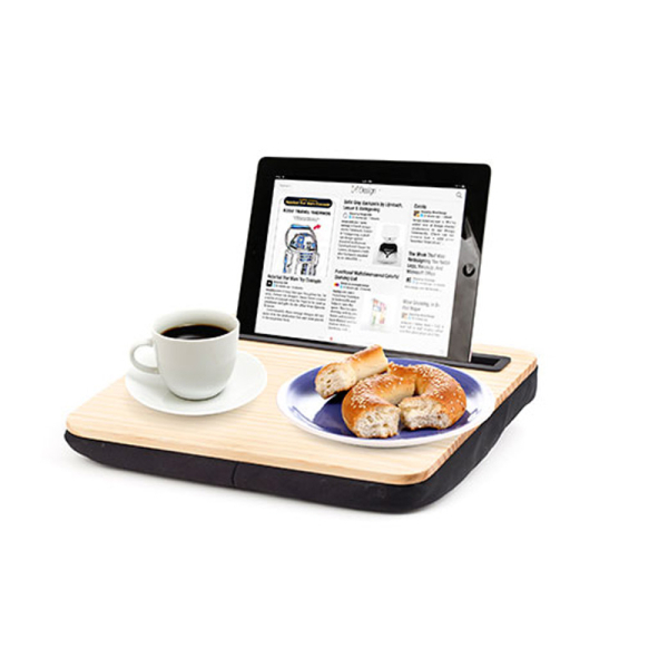 Porte-tablette coussin en bois 