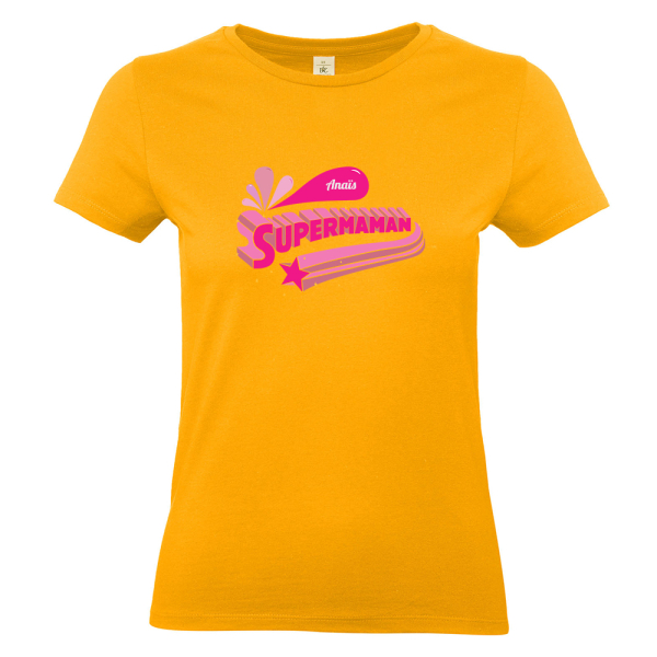 T-shirt abricot personnalisé Super maman