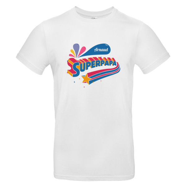 T-shirt blanc personnalisé Super papa