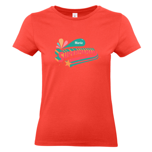 T-shirt corail personnalisé Super maman