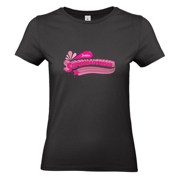 T-shirt noir femme personnalisé Super Maîtresse