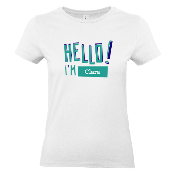 T-shirt Hello blanc
