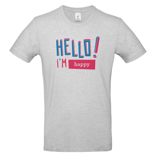 T-shirt homme personnalisé Hello gris
