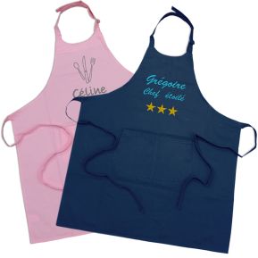 Tablier de chef brodé 100% coton
