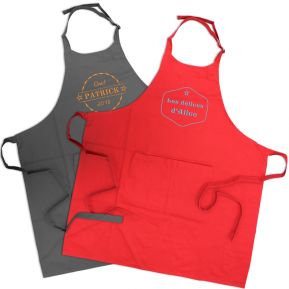 tablier de cuisine personnalise humoristique roi du barbecue prénom choix  réf 16