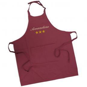 Tablier de cuisine bordeaux personnalisé 100% coton bio