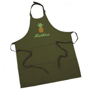 Tablier sommelier 100% coton vert olive personnalisé Tablier sommelier 100% coton vert olive personnalisé