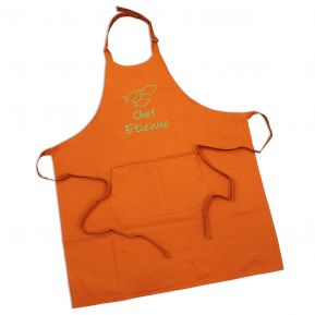 Tablier sommelier 100% coton orange personnalisé