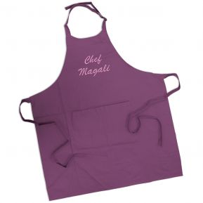 Tablier sommelier 100% coton violet personnalisé