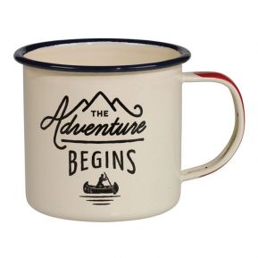 Mug émaillé The Adventure Begins crème