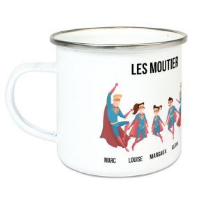 Tasse émaillée super héros