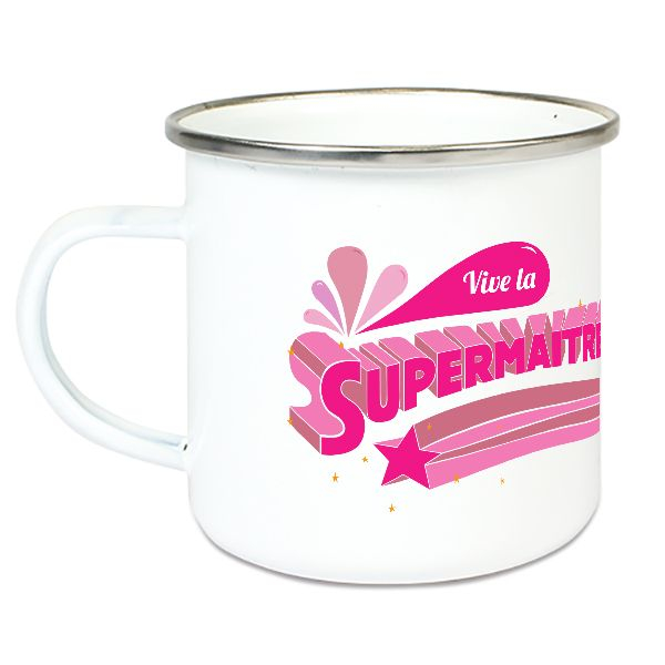 Tasse émaillée super maîtresse