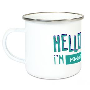 Tasse émaillée personnalisée HELLO